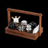 Wood Condiment Holder RECT 6-slots/Napkin Partition w/Hdl